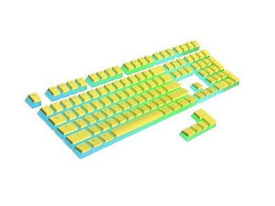 112 Keys Pudding PBT Doubleshot OEM Profile Translucent Keycaps Set Yellow
