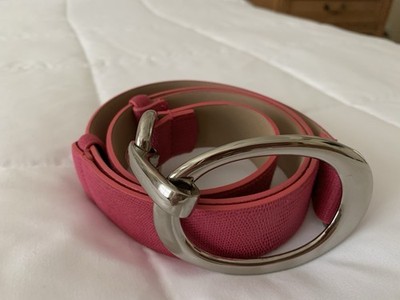Cold water Creek Adjustable Faux Leather Belt L/XL  33 -42   Pink With Texture