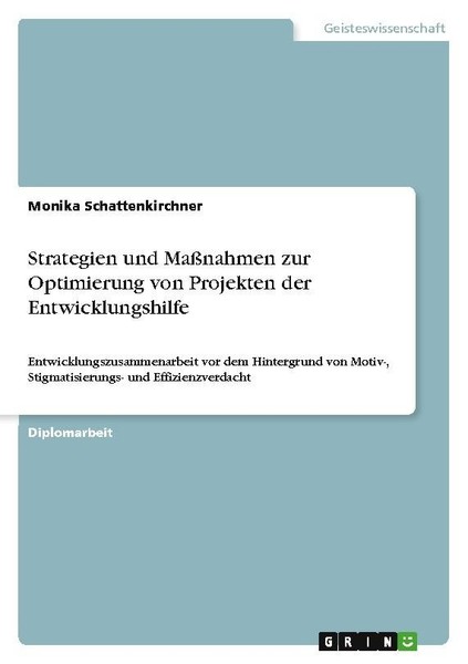 Strategien Und MaßNahmen Zur Optimierung Von Projekten Der Entwicklungshilfe Mon-image