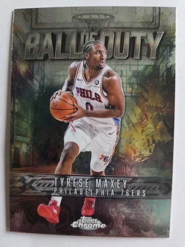 2025-26 Topps Chrome Ball of Duty Tyrese Maxey Insert Card #BD-10