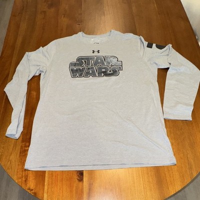 Under Armour HeatGear Star Wars Graphic Gray Long Sleeve T-Shirt Loose Fit L