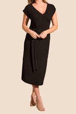 Tribal Textured Faux Wrap Dress Size S