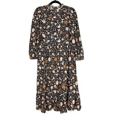 Universal Thread Womens Size XS Prairie Floral Dress Peasant Cottagecore Navy