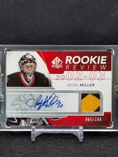 2008-09 SP Authentic Ryan Miller Rookie Review Patch Autograph /100 On-Card Auto. rookie card picture