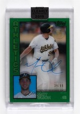2019 Topps Clearly Authentic 1984 Design Green 39/99 Matt Olson Auto 02u5