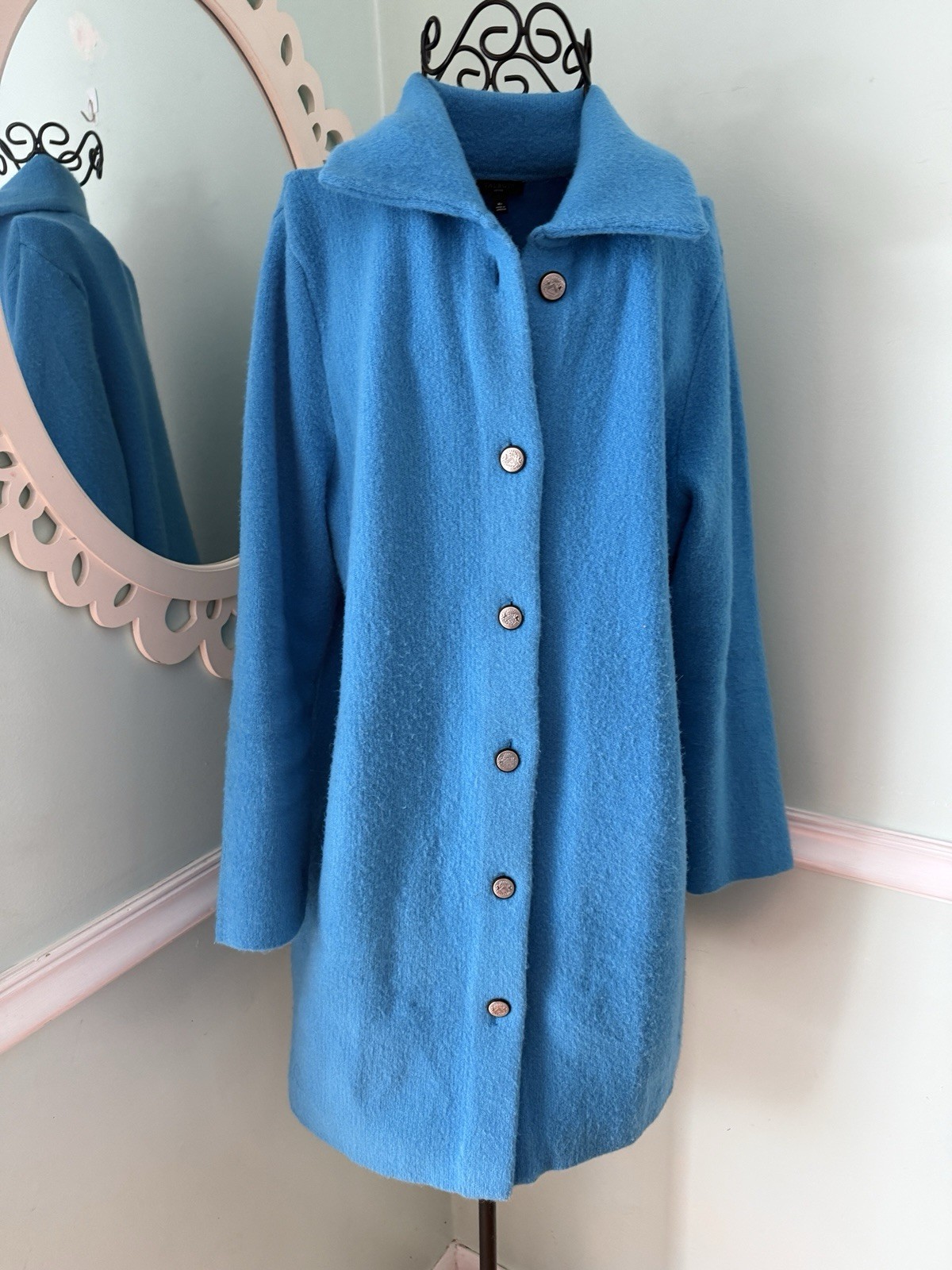 Talbots Stand Collar Button Down Duster Coatigan … - image 3
