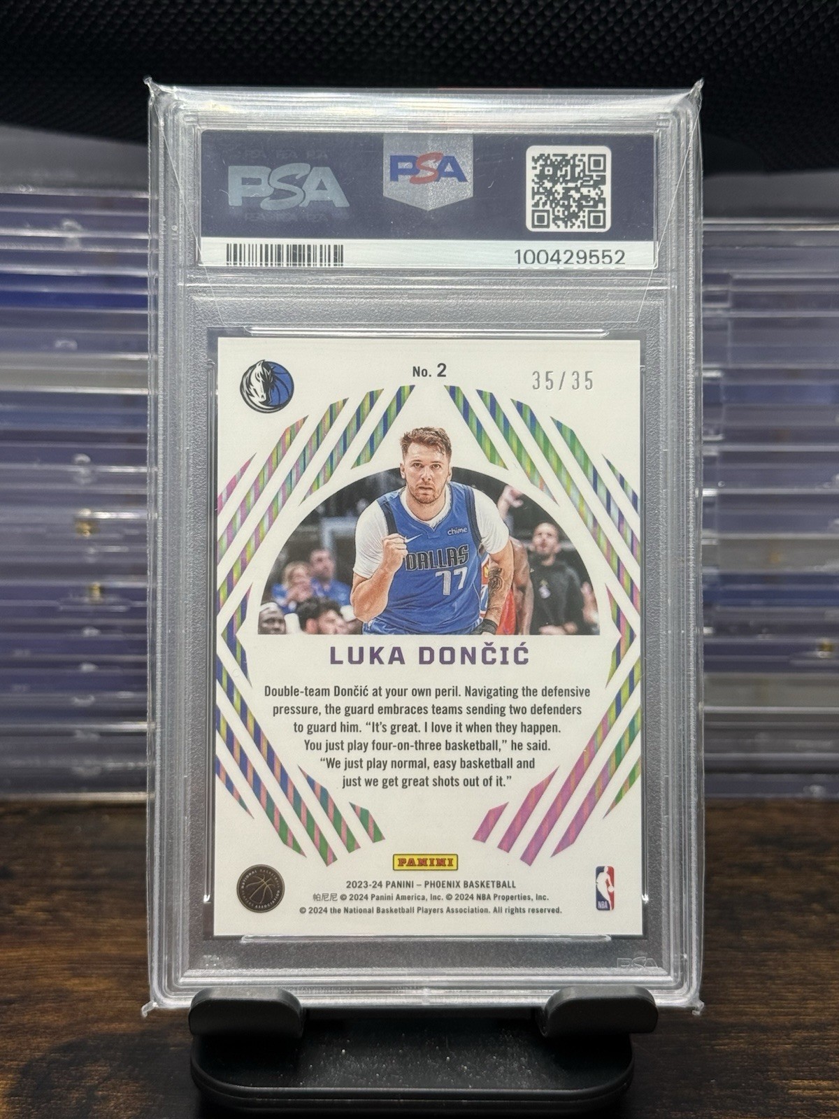 2023 Panini Phoenix Luka Doncic Mystique Yellow #35/35 PSA 10 Bookend! POP 2 view 2