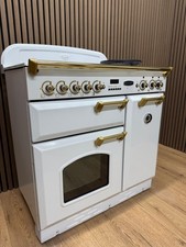 RANGEMASTER CLASSIC 90CM DUAL FUEL ⚡️🔥RANGE COOKER IN WHITE &BRASS REFURBISHED