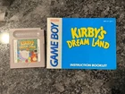 Kirby's Dream Land (Nintendo Game Boy, 1992) with Instruction Manual GB Original