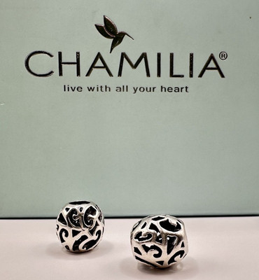 Chamilia Paar durchbrochene Zwischenring Charms. Sterling Silber 925. Original