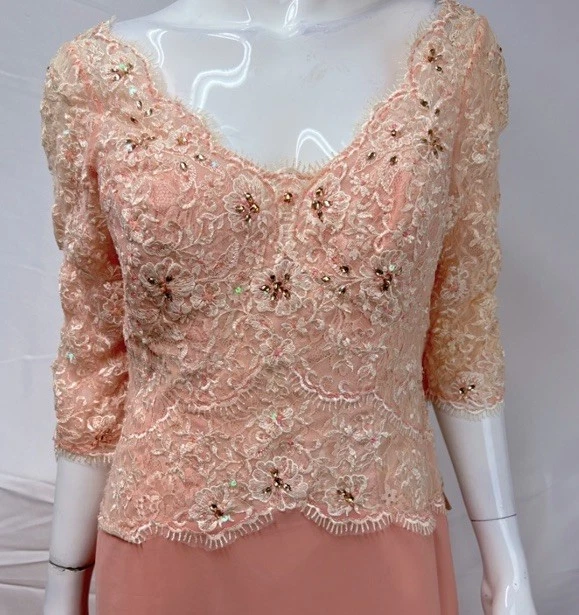 NUEVO CON ETIQUETAS Montage by Mon Cheri 12 Rosa Rosa Encaje Vestido Formal Madre de la Novia Vestido Foto 2 de 4