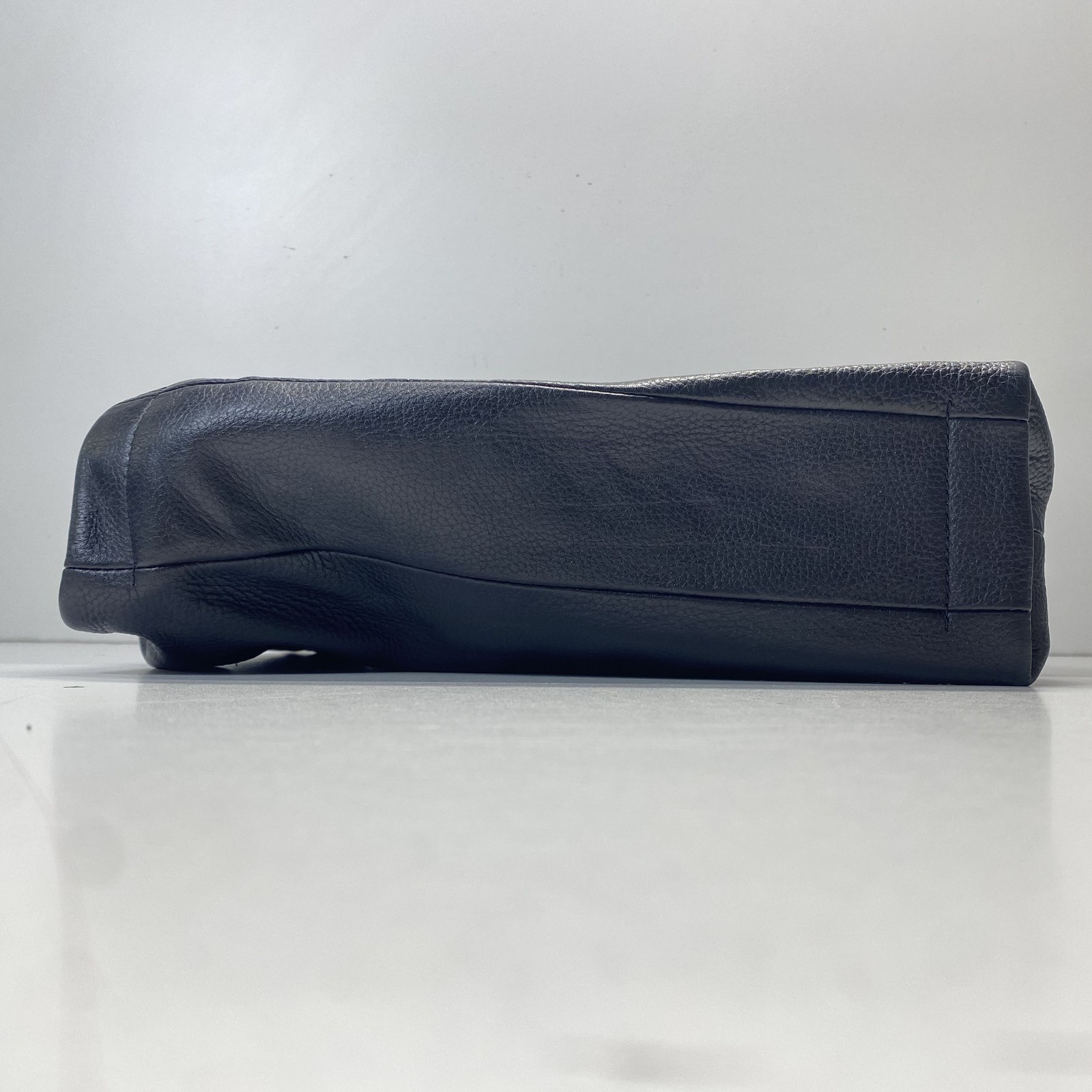 Michael Kors Black Solid Leather Silver Zip Hobo … - image 3