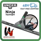 Unger Ninja ErgoTec Complete Squeegee Handle & Channel with Rubber Window Clean