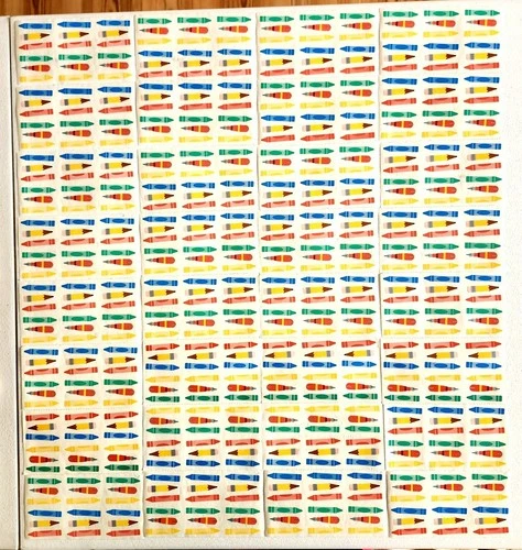 Vtg 1984 Mrs Grossman's Stickers 64 Strips Crayons Lot#1