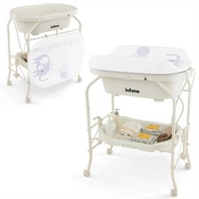 2 In 1 Baby Changing Table With Bath Tub Unit And Wheels