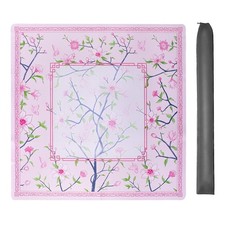 Pink Printed Mahjong Mat 31.5 x31.5 with Black Carrying Bag, Anti-Slip, No...