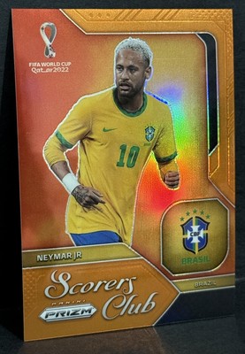 2022 Panini Prizm World Cup Brazil Neymar Jr. Scorers Club Orange