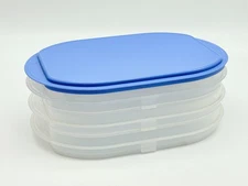 4 Piece Set Tupperware Fridge Stackables Deli Keepers Meat Cheese Oval Container