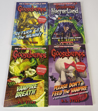 R.L. Stine Goosebumps Book Lot Of 4 Horrorland Living Dummy Vampire Breath More