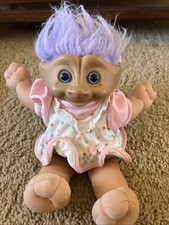 Vintage Treasure Troll Purple Hair 1991 Ace Novelty 15" Tall