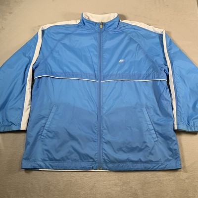 Vintage Nike Reversible Jacket XXL Carolina Blue White Swoosh 2000s Windbreaker