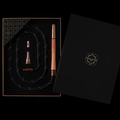 Kaloud Aeolis Cyris Premium Hookah Hose - Natural Wood Handle Design