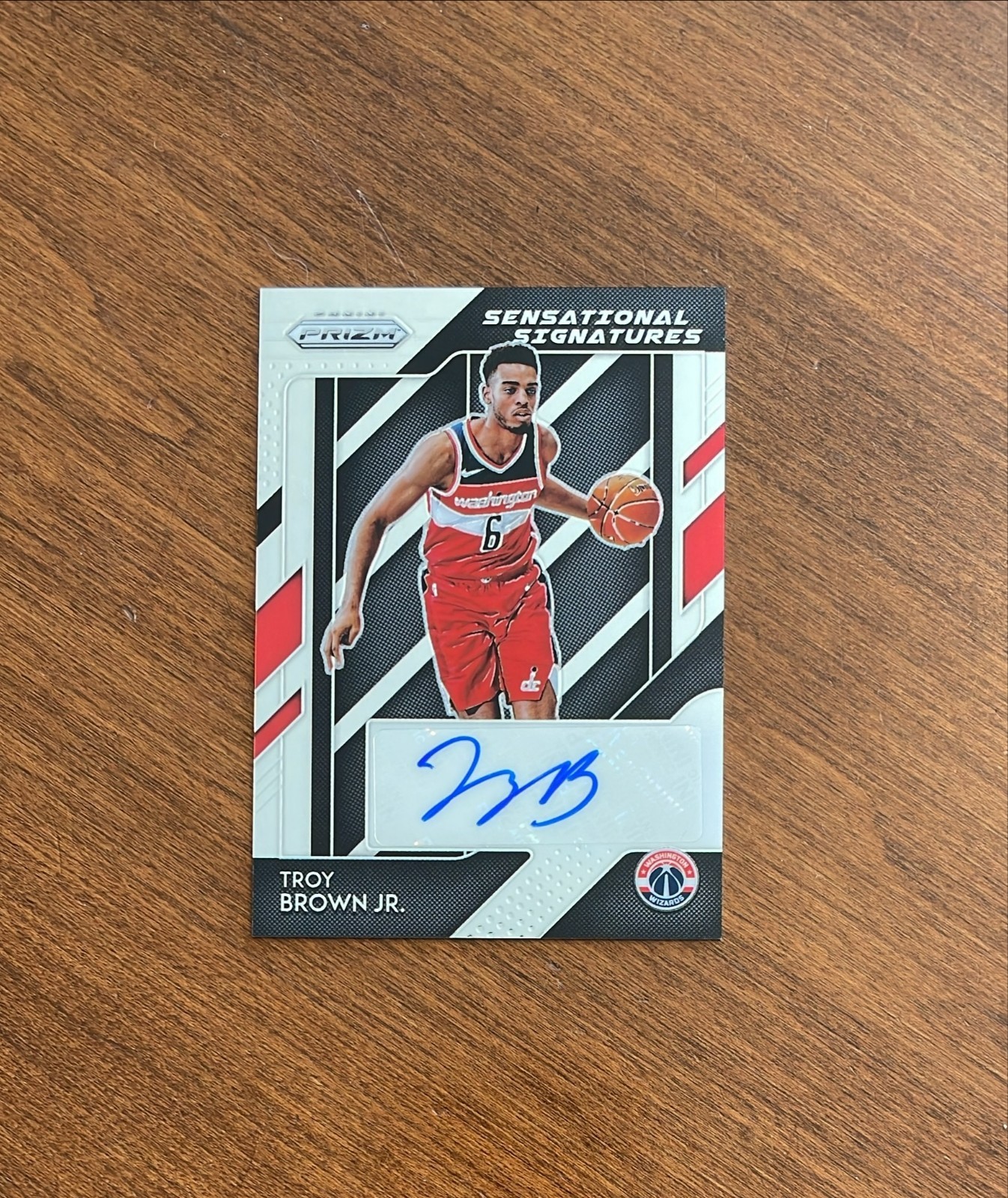 Troy Brown Jr. 2018-19 Prizm Sensational Rookie Auto Lakers Ducks Wizards RC
