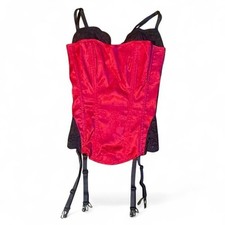 Gorgeous rare Fredericks of Hollywood Red corset with built in exposed black bra