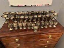Vintage Roma S.L. Silver Plate Made In Spain Goblets Plus 49 Pieces