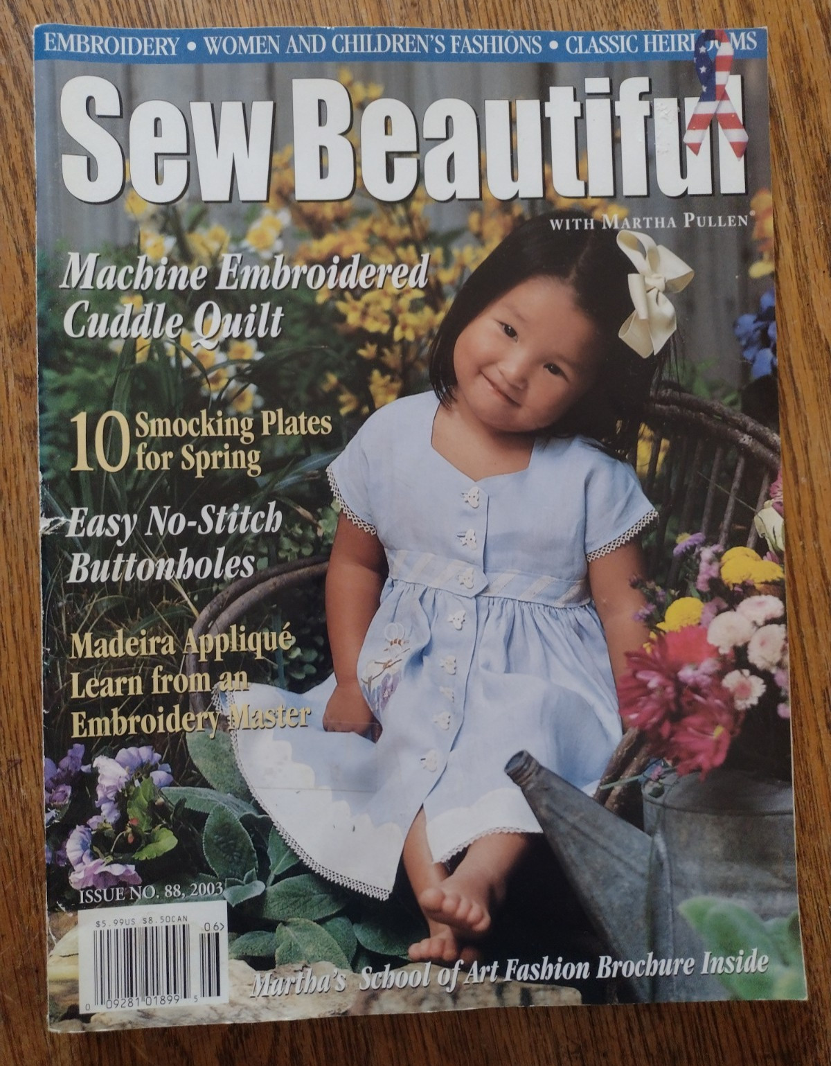 Sew Beautiful vtg 2003 magazine embroidery sewing & smocking w/patterns No. 88