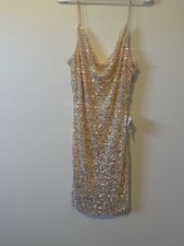 ASOS Women Sequin Sparkle Light Pink Dress Medium