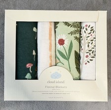 4pk Flannel Baby Blanket Fauna - Cloud Island