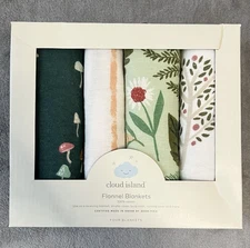 4pk Flannel Baby Blanket Fauna - Cloud Island