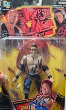 WWF Jakks Pacific Rocky Maivia (THE ROCK) Wrestlemania XIV Figurine. Autographed