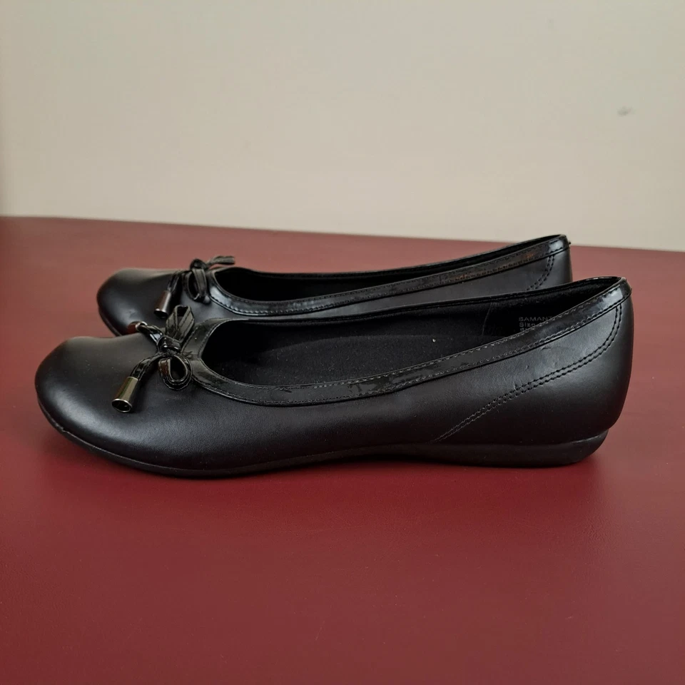 Safe T Step Samantha Slip On Shoes Womens Size 6.5 Black Ballet Flats Comfort Foto 2 de 4