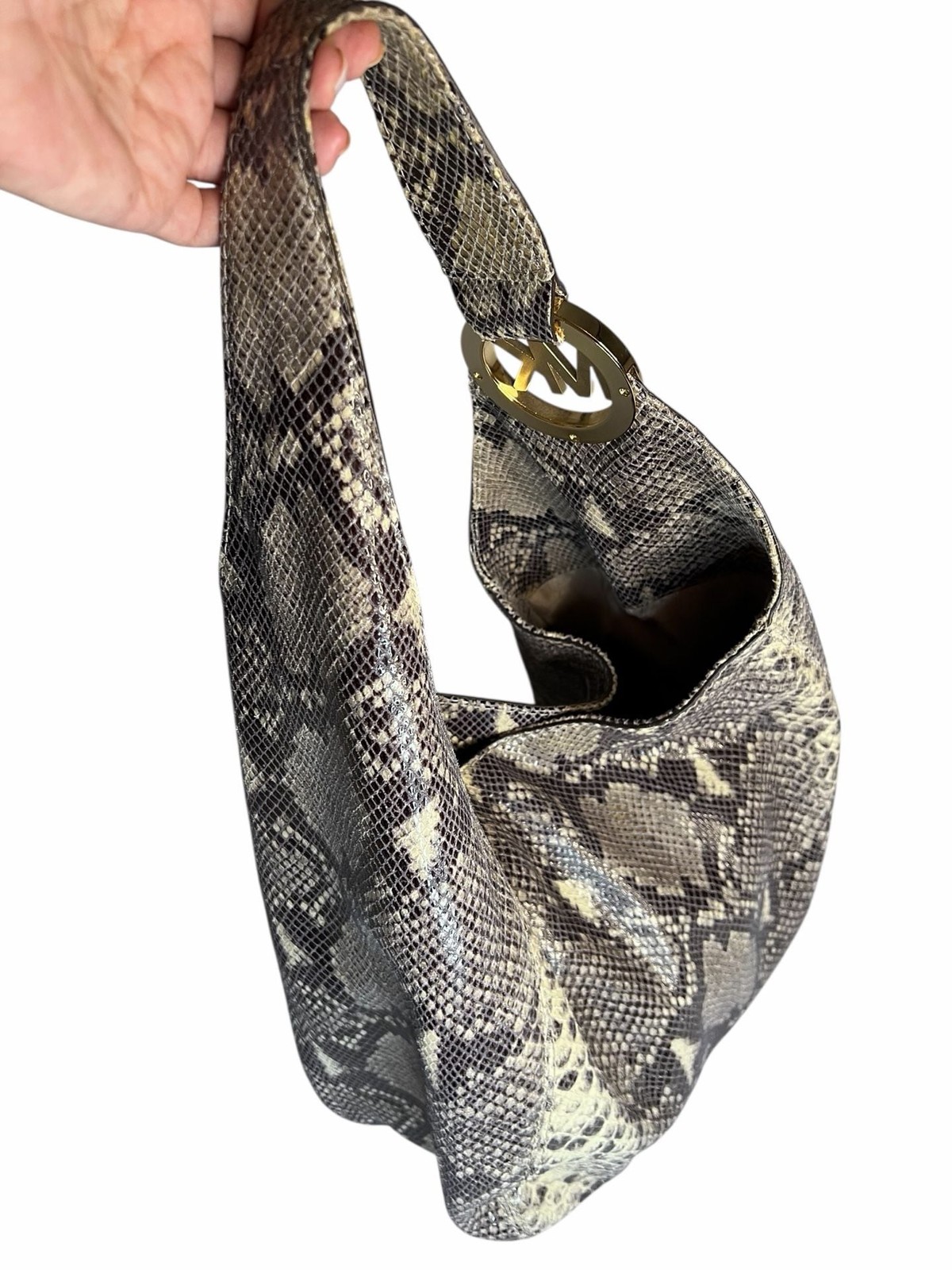 Vintage Michael Kors Fulton Python Embossed Leath… - image 3