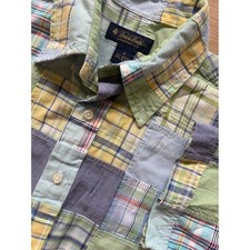 Brooks Brothers Mens Patchwork Plaid Button Down Shirt size medium Madres