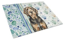 Caroline's Treasures Black and Tan Otterhound Coastal Sea Glass Cutting Board