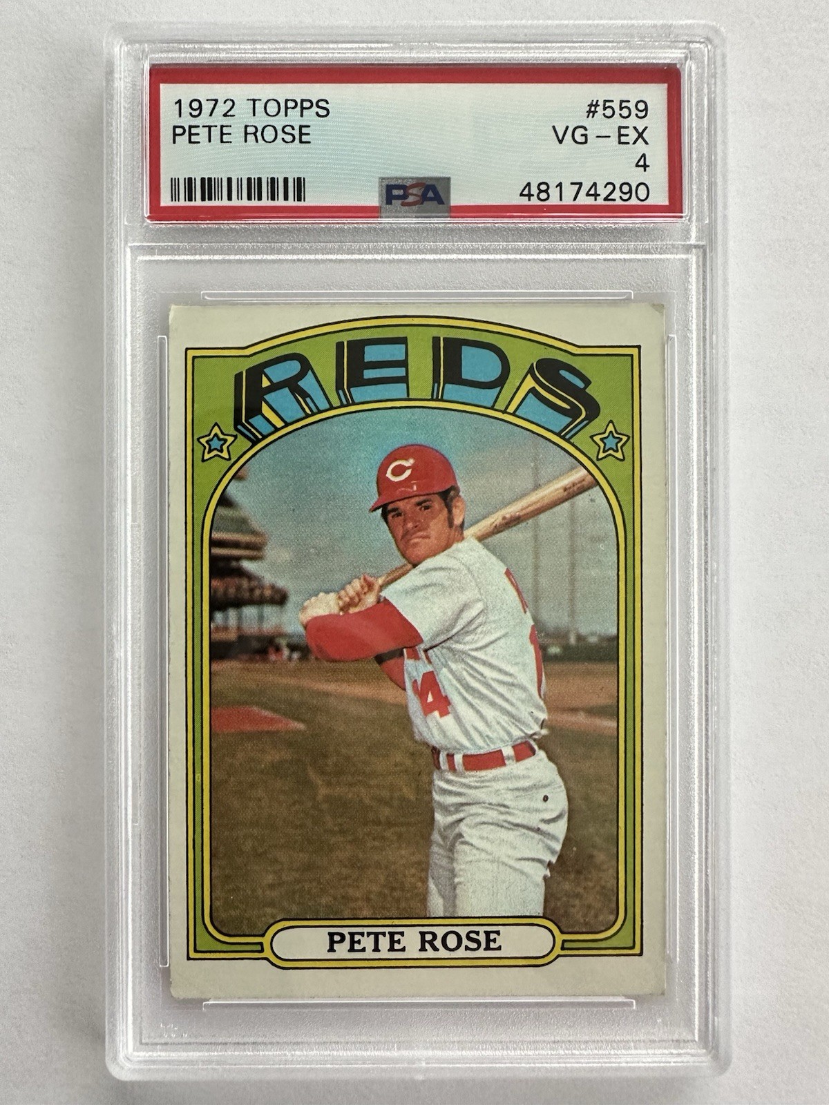 1972 Topps #559 Pete Rose PSA 4 Hit King