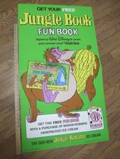 Baskin Robbins ice cream 1978 JUNGLE BOOK Disney comic book store display sign B
