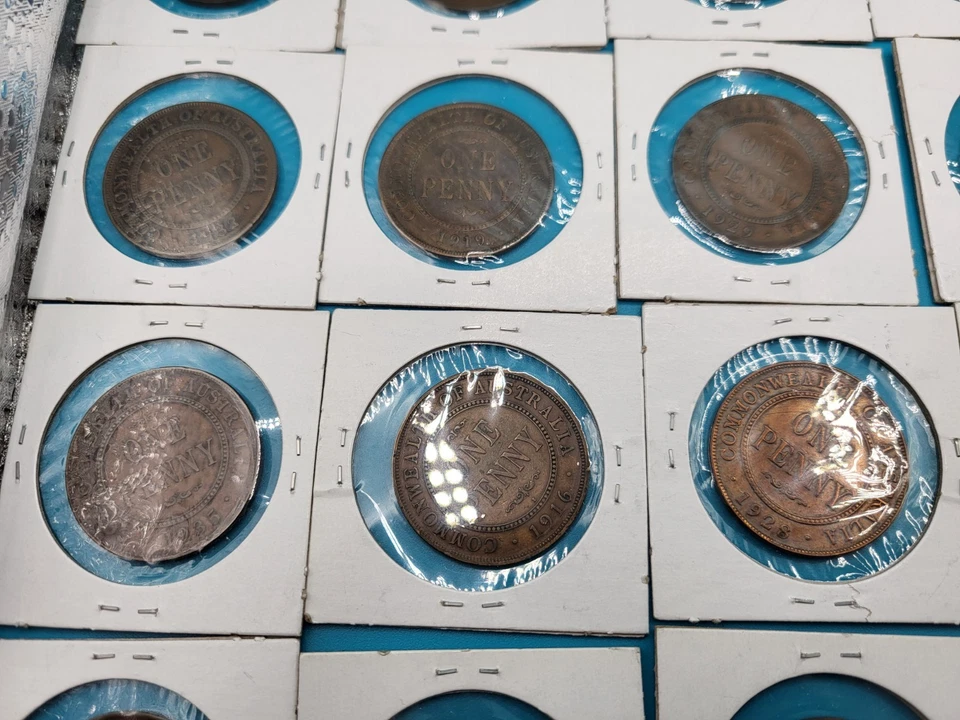 Australian Penny and Half Penny 1911-1936 Lot of 30 Including Rare Varieties - Image 3 of 4