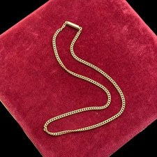 10.4g Antique Vintage Art Nouveau 10k Yellow Gold Curb Link Chain Necklace