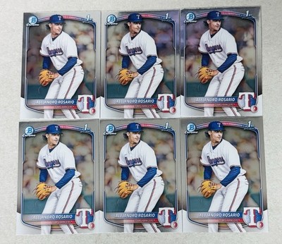 Alejandro Rosario 1st Prospect 2025 Bowman Chrome BCP-125 Texas Rangers Lot Of 6