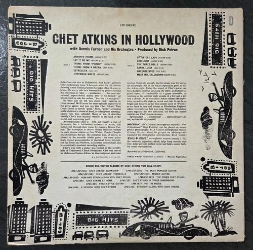 Chet Atkins - Chet Atkins In Hollywood - 1961 (reissue) - G+ vinyl LP album - Picture 5 of 5
