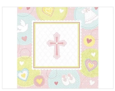 Sweet Blessing Sweet Christening Beverage Napkins, Pink - Pack of 16 - Image 1 of 3