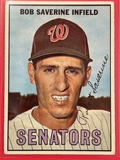 1967 Topps Bob Saverine #27 Vintage Baseball Washington Senators