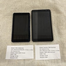 Mixed Lot of 2 Onn  Teknikos Tablets UNTESTED  SOLD AS IS 