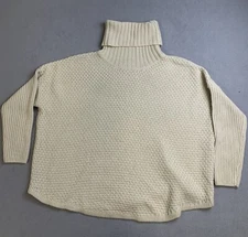 Doe & Rae Sweater Women’s Size Large Cream Slouchy Oversized Pullover RN 138713