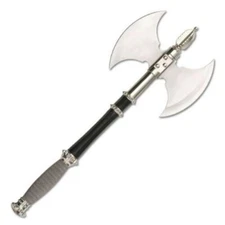 21" Double Blade Medieval Fantasy Fighting Axe with Plaque