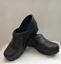 SALE! Dansko Women's Professional Clogs Brown Leather Decorative Stitch Sz 7.5-8